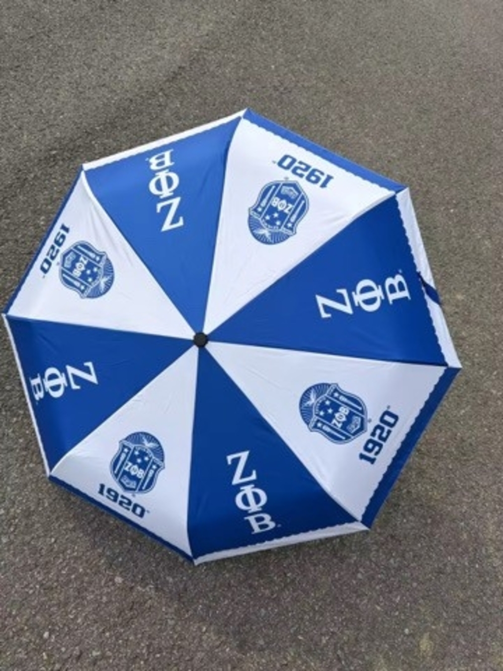 Zeta Phi Beta Blue & White Logo Umbrella
